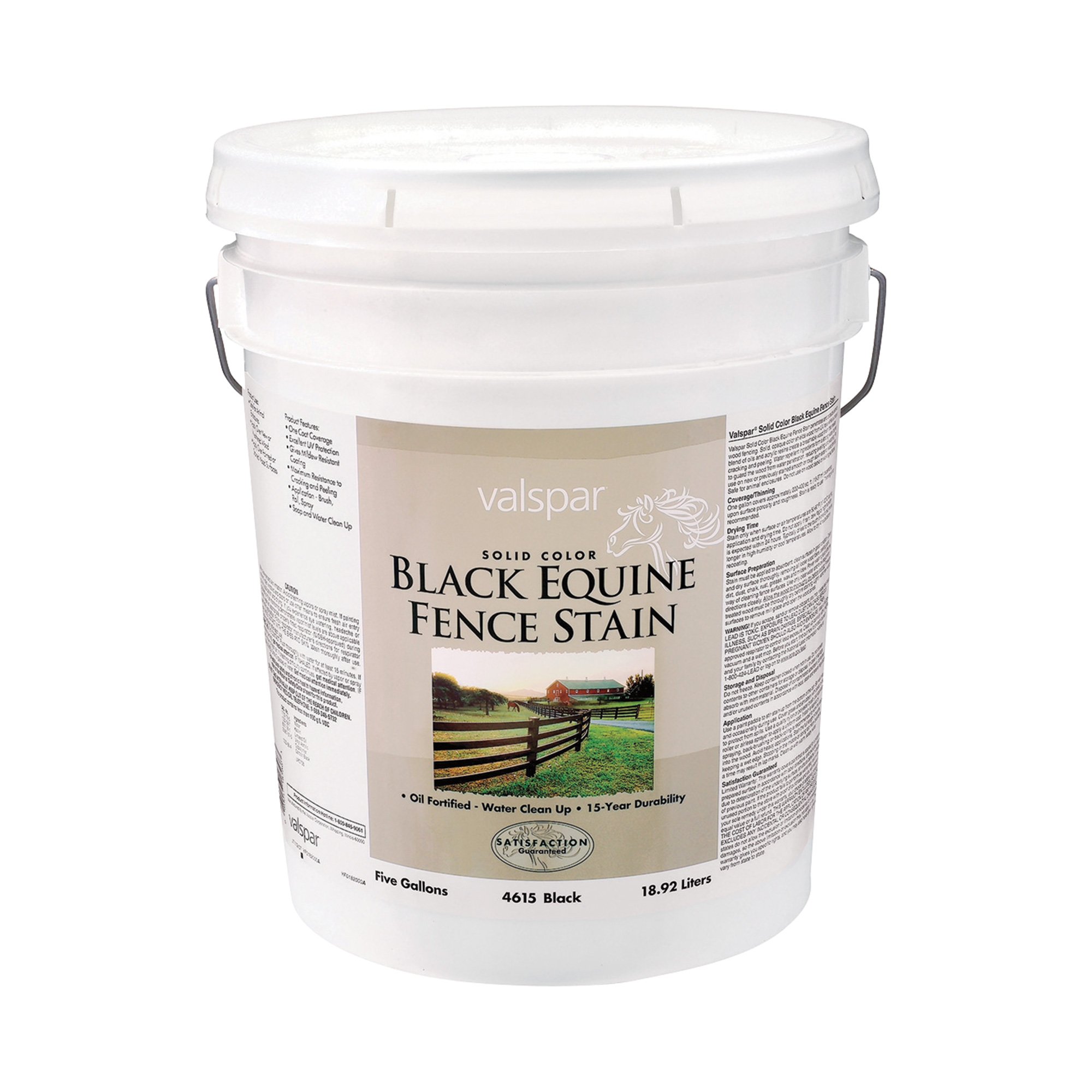 Valspar Black Equine Fence Stain — 24 Five-Gallon Pails (1 Pallet), Black, Model# 8004718566